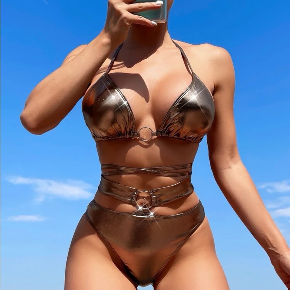 Gold metallic bikini